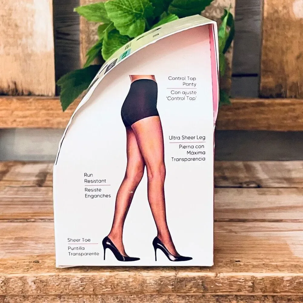 NWT L'eggs Q Nude Silken Mist Ultra Sheer Leg Control Top Pantyhose Tights